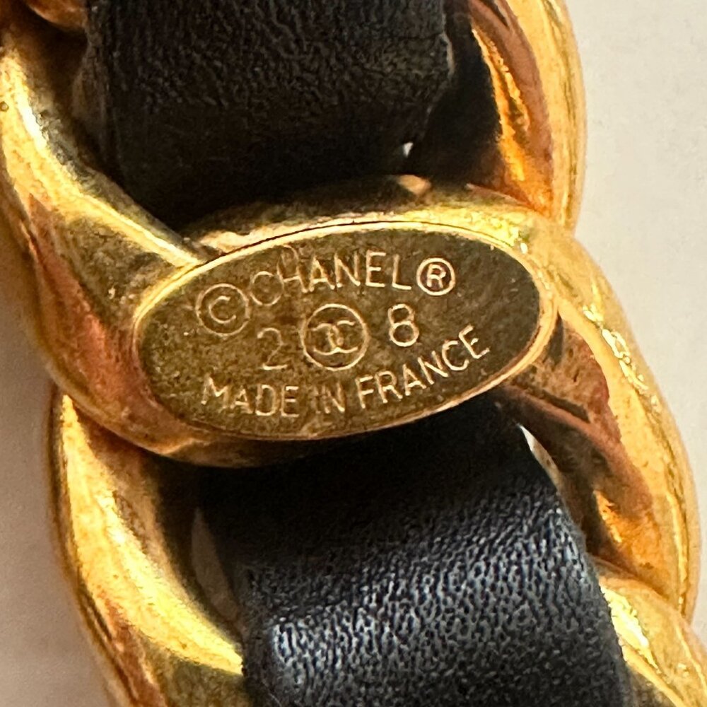 Chanel Black Leather and Gold Braided Triple Row Belt (AUTHENTIC) - Picture 2 of 4